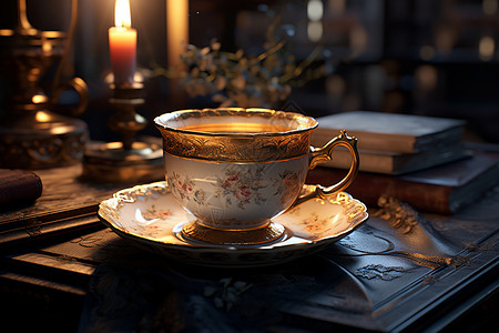 古典的欧式茶具背景图片