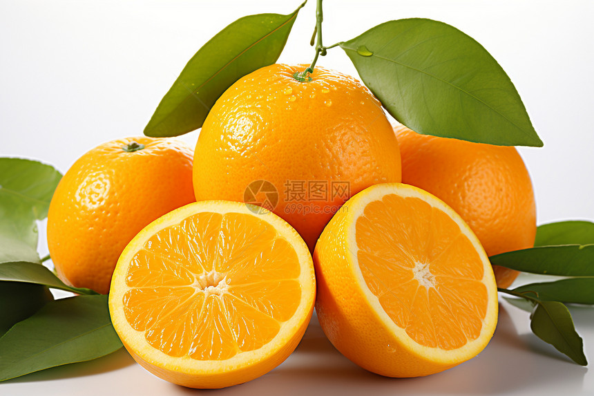 桌面上成熟的柑橘图片