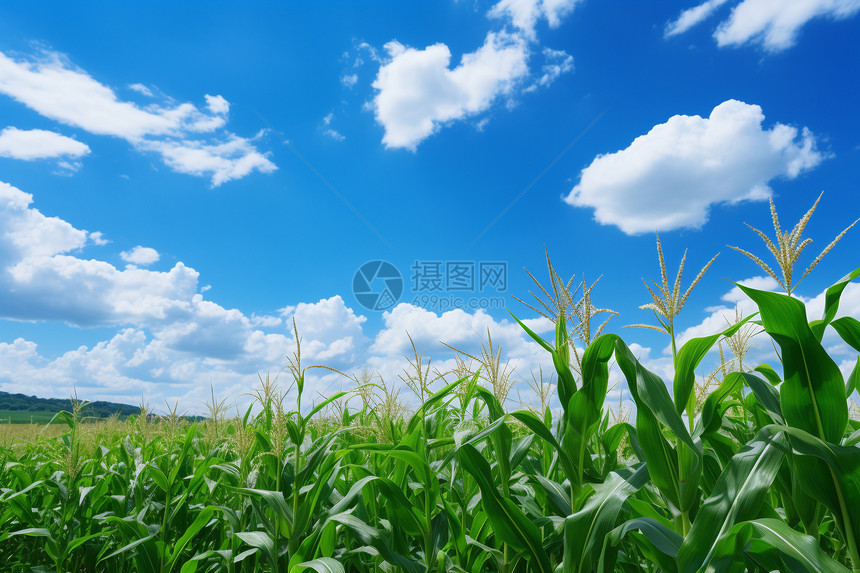 乡村农业种植的玉米田图片