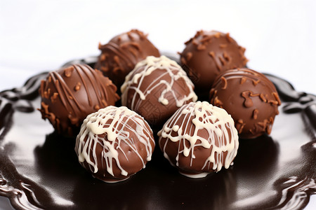 香醇巧克力传单香醇美味的巧克力球背景