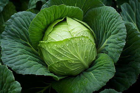 水滴覆盖在新鲜的蔬菜上高清图片