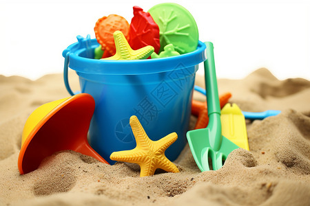 五彩缤纷的儿童沙滩玩具图片