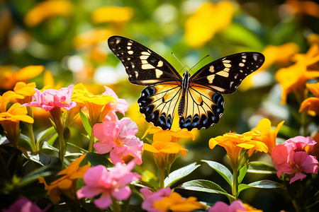 翩翩起舞舞蝶夏季花园中翩翩起舞的蝴蝶背景