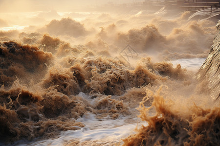 汹涌的河流水域高清图片