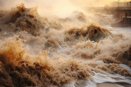 波涛汹涌的河流背景图片