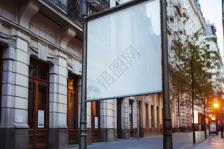 空白的商业街广告牌背景图片