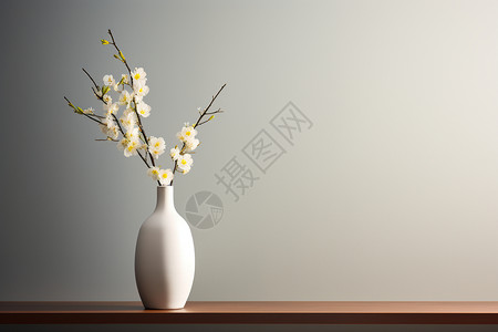 素雅之美的白瓷花瓶图片