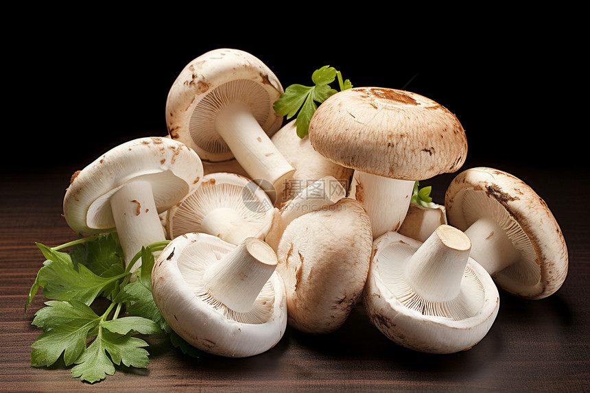 有机营养的蘑菇食材图片
