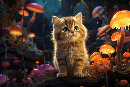 梦幻森林的可爱猫咪图片