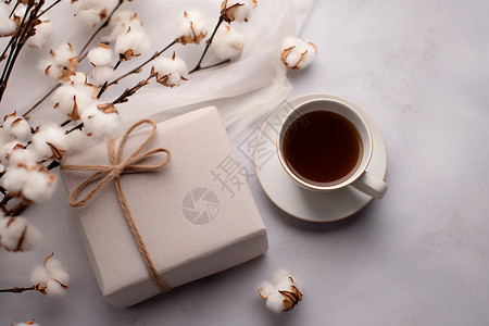 极简主义的礼物和咖啡图片