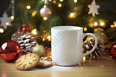 温馨享受的咖啡和饼干背景图片