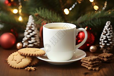 休闲时刻的咖啡和饼干背景图片