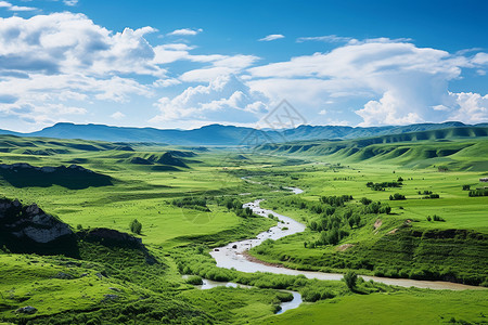 联画山河如画背景