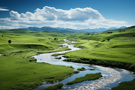 青山绿水的自然风景图片