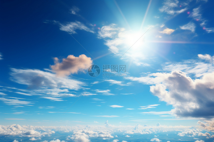 天空中的蓝天白云图片