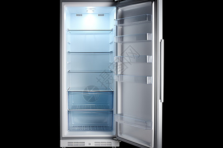 冰箱开门敞开门的现代储存冰箱背景