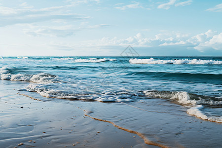 波澜壮阔海滩波澜壮阔的景观背景