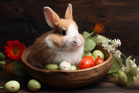 切萝卜兔子兔子与彩蛋背景