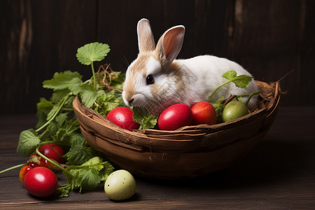 切萝卜兔子可爱的白兔背景