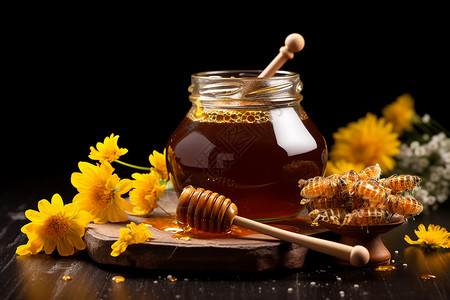 蜂蜜罐子一罐蜂蜜背景