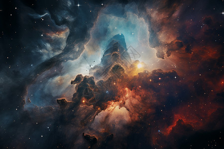 星云中的群星背景图片