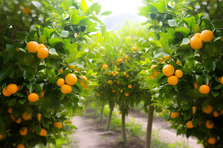鲜美的橙子果树果园高清图片
