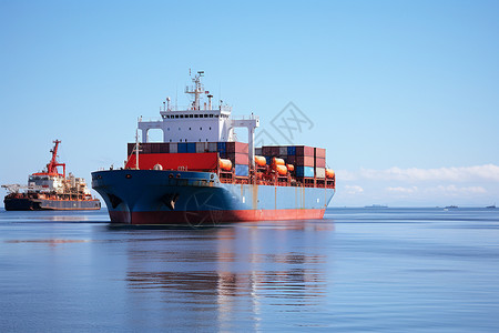 国际进出口贸易运输的货船图片