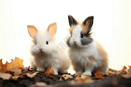 户外草地上的兔子图片