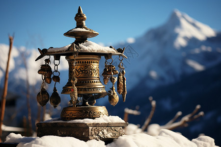 佛经背景传统民族习俗的祈福佛经转经筒背景