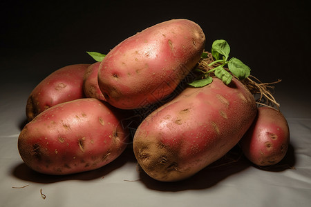 新鲜农场红皮土豆图片
