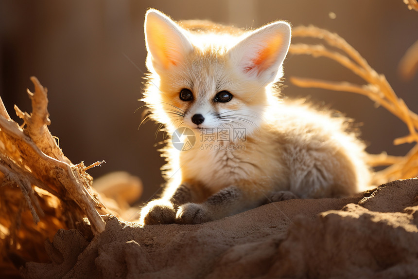 阳光下的狐狸图片