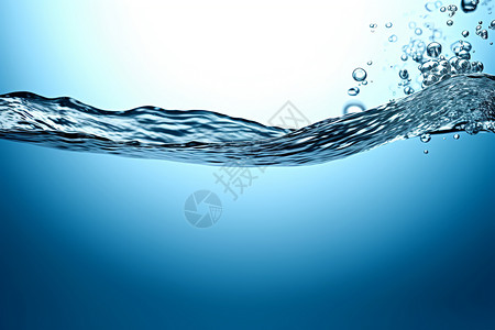 水中波纹与泡泡图片