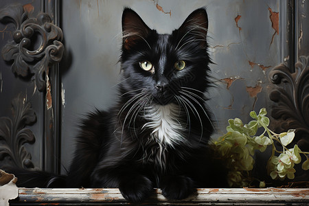 怀旧的油画猫咪图片