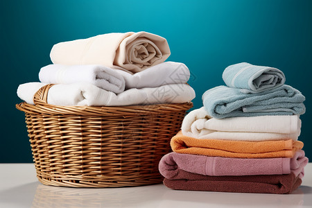 整洁卫生清洁整理的毛巾背景