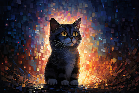 猫咪的奇幻之旅背景图片