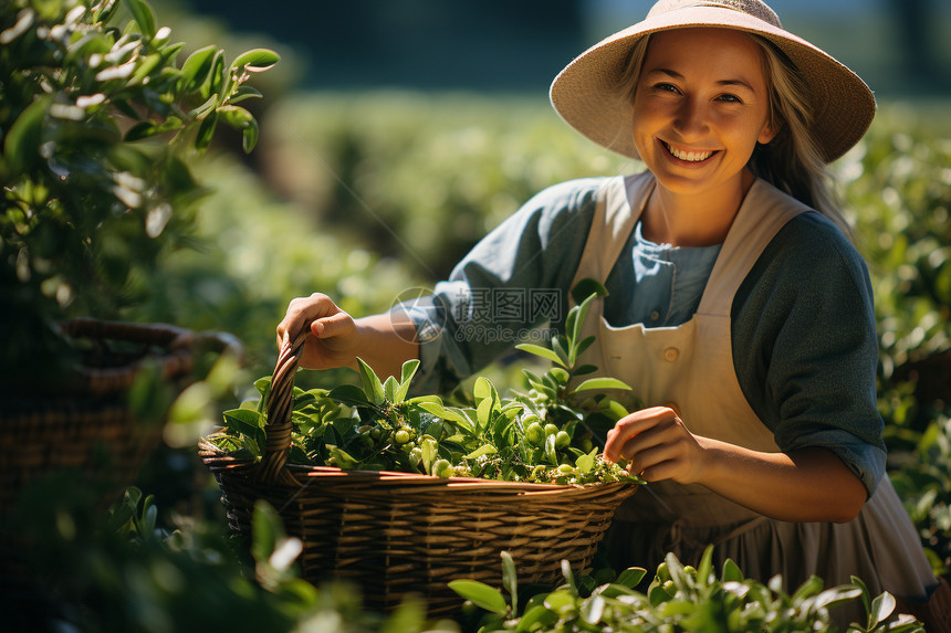 女性茶农图片