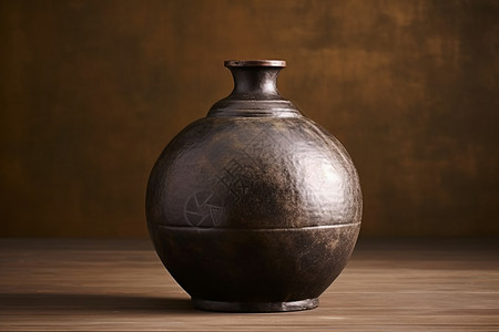 古色古香传统陶酒罐背景图片