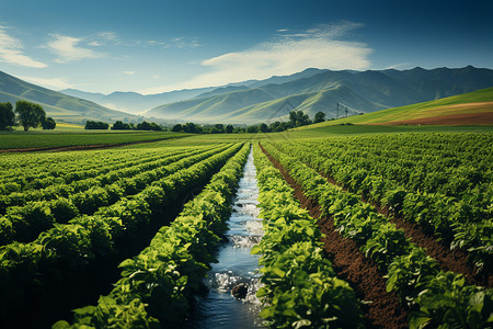 农田灌溉场景图片