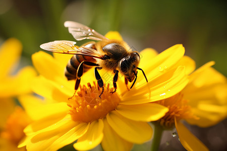 花间蜜蜂夏天大黄蜂图片素材