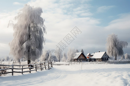 冬日乡村风景图片