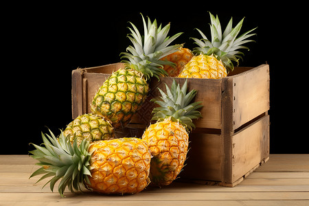 箱子里的菠萝高清图片