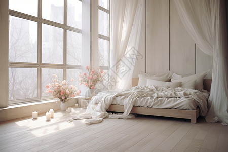 温暖的卧室温暖光影照在卧室设计图片