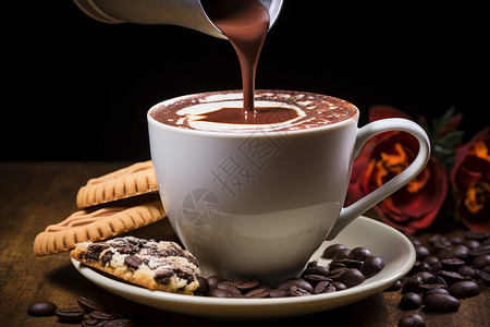 一杯香浓的巧克力咖啡图片