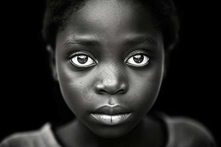 黑白写真黑皮肤的女孩背景