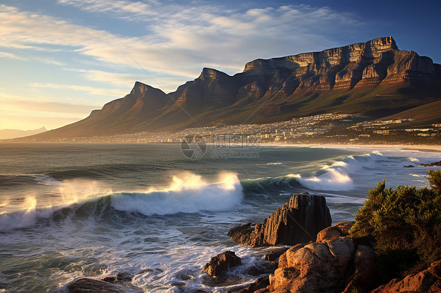 南非之旅桌山与海上日出图片