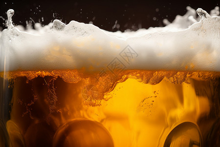 啤酒里的金色波浪高清图片