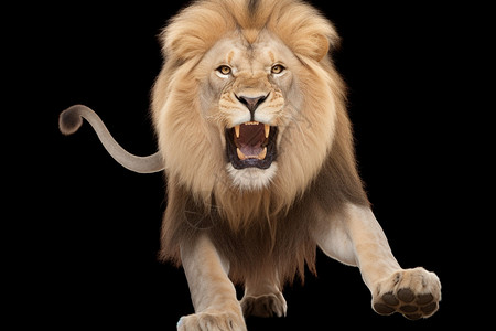 怒吼的雄狮背景图片