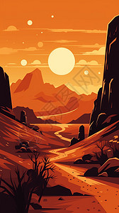 沙漠动画景象图片