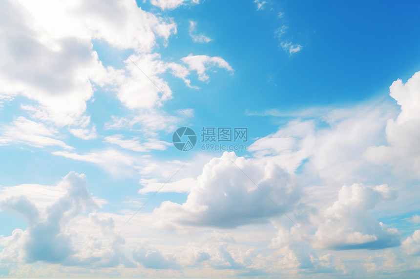 蓝天中的自然云层图片