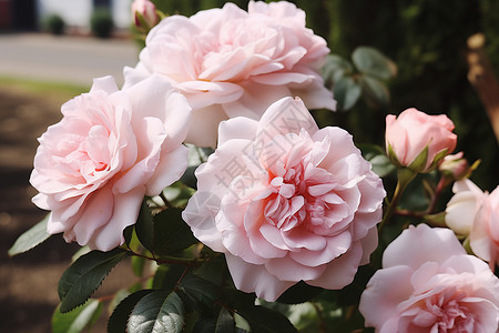 粉色的美丽玫瑰花背景图片